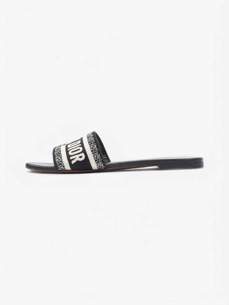 Christian Dior Dway Slides White  / Black Canvas EU 38 UK 5 Image 3