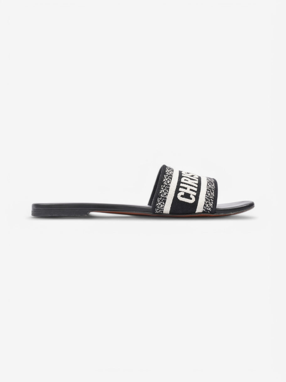 Christian Dior Dway Slides White  / Black Canvas EU 38 UK 5 Image 4