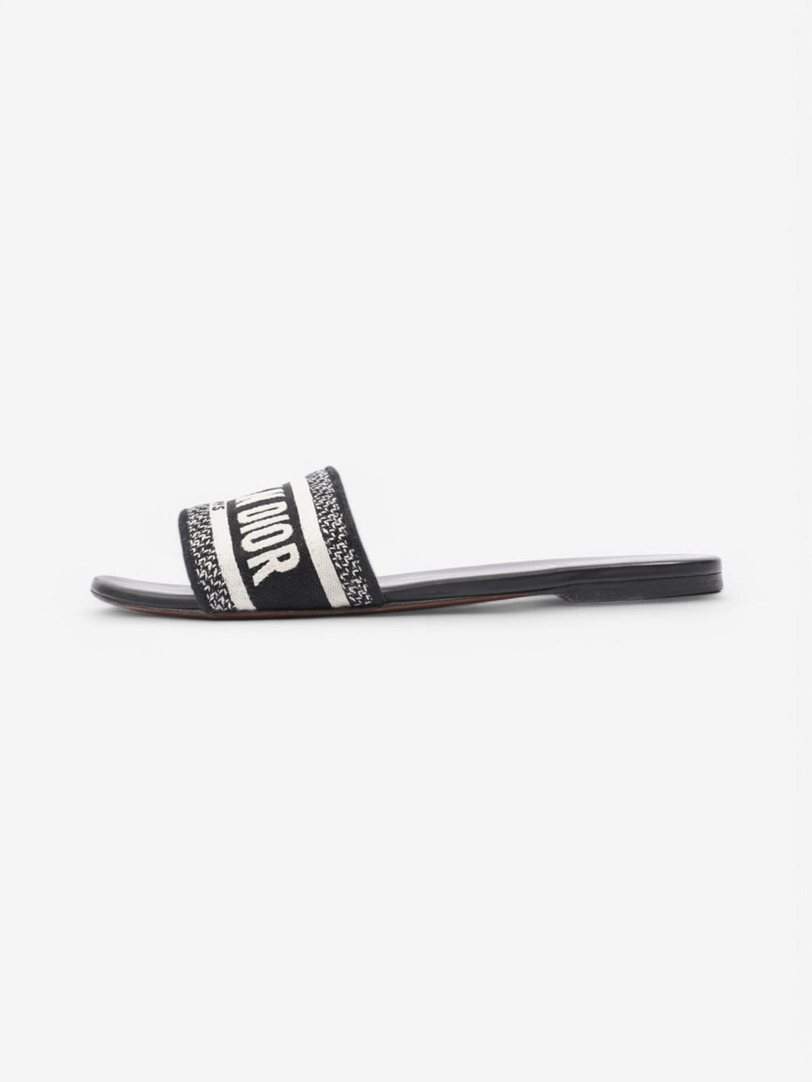 Christian Dior Dway Slides White  / Black Canvas EU 38 UK 5 Image 5
