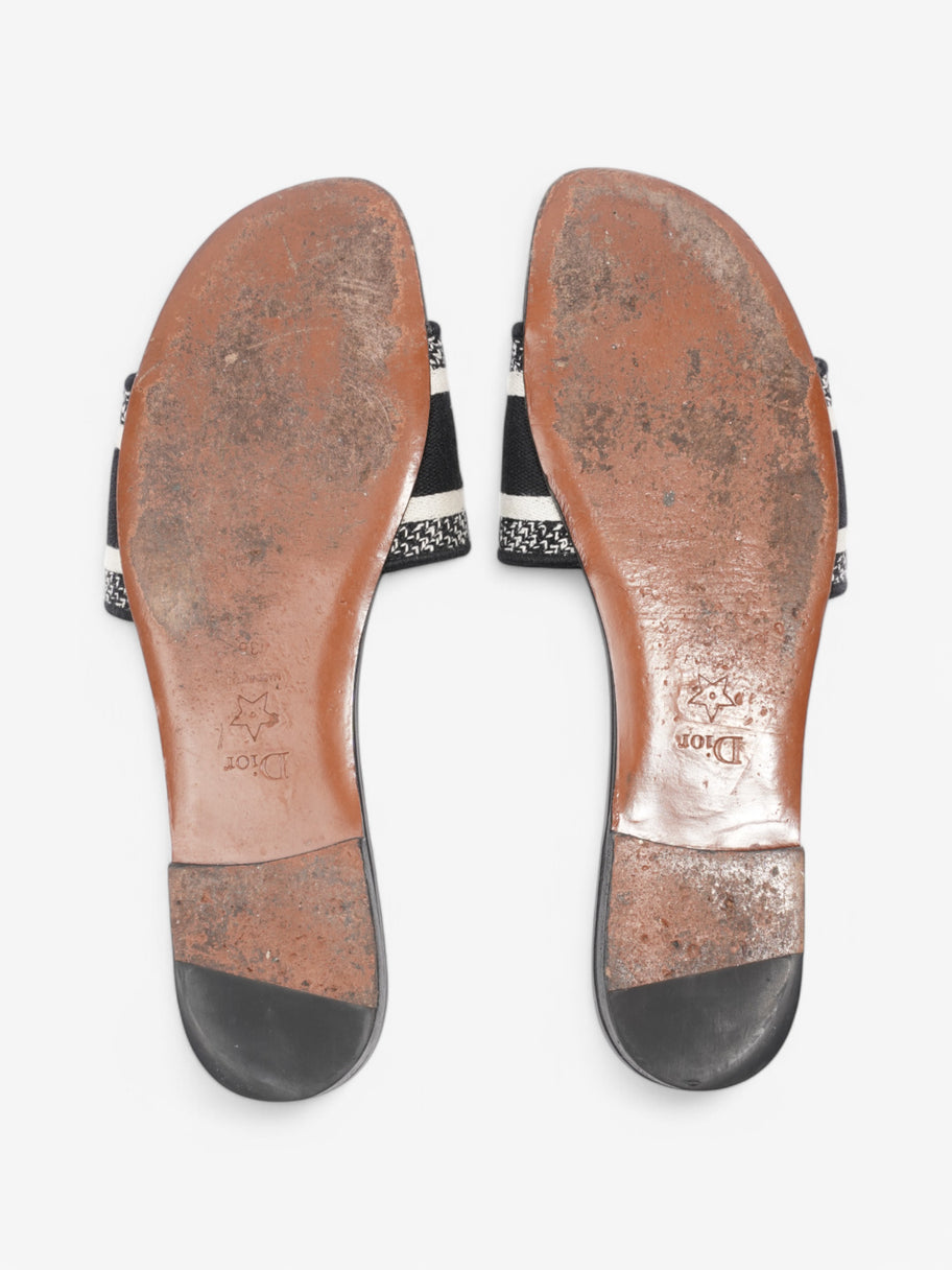 Christian Dior Dway Slides White  / Black Canvas EU 38 UK 5 Image 7