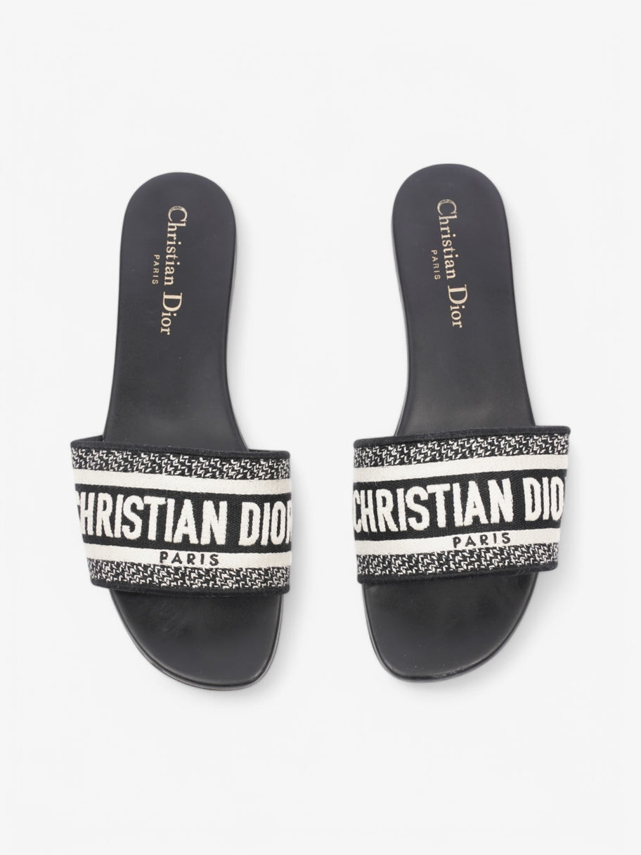 Christian Dior Dway Slides White  / Black Canvas EU 38 UK 5 Image 8