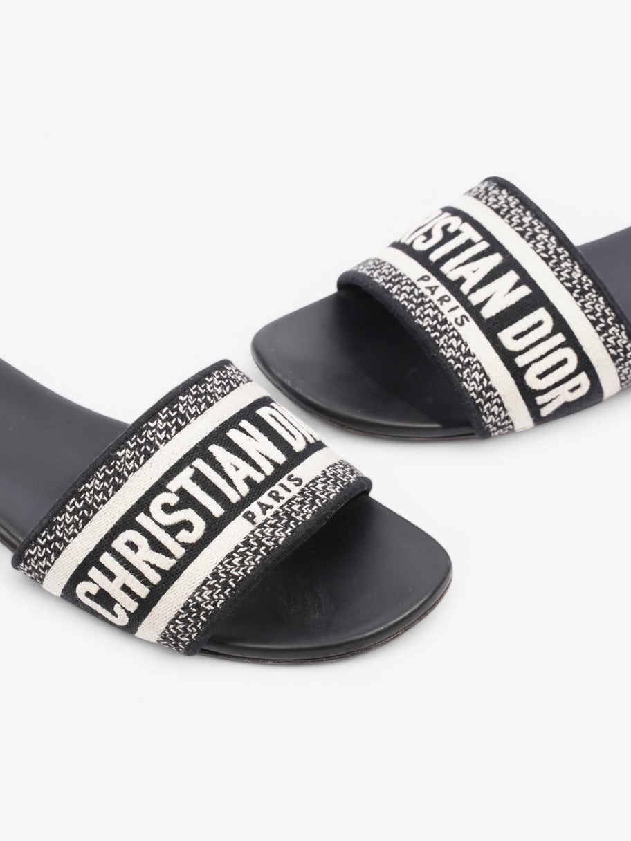 Christian Dior Dway Slides White  / Black Canvas EU 38 UK 5 Image 9