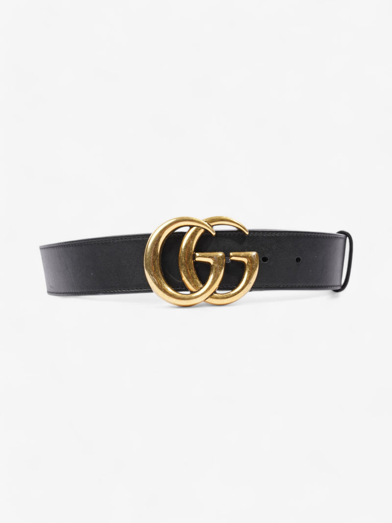  Gucci GG Marmont 2015 Re-Edition Wide Belt Black / Gold Leather 85cm / 34