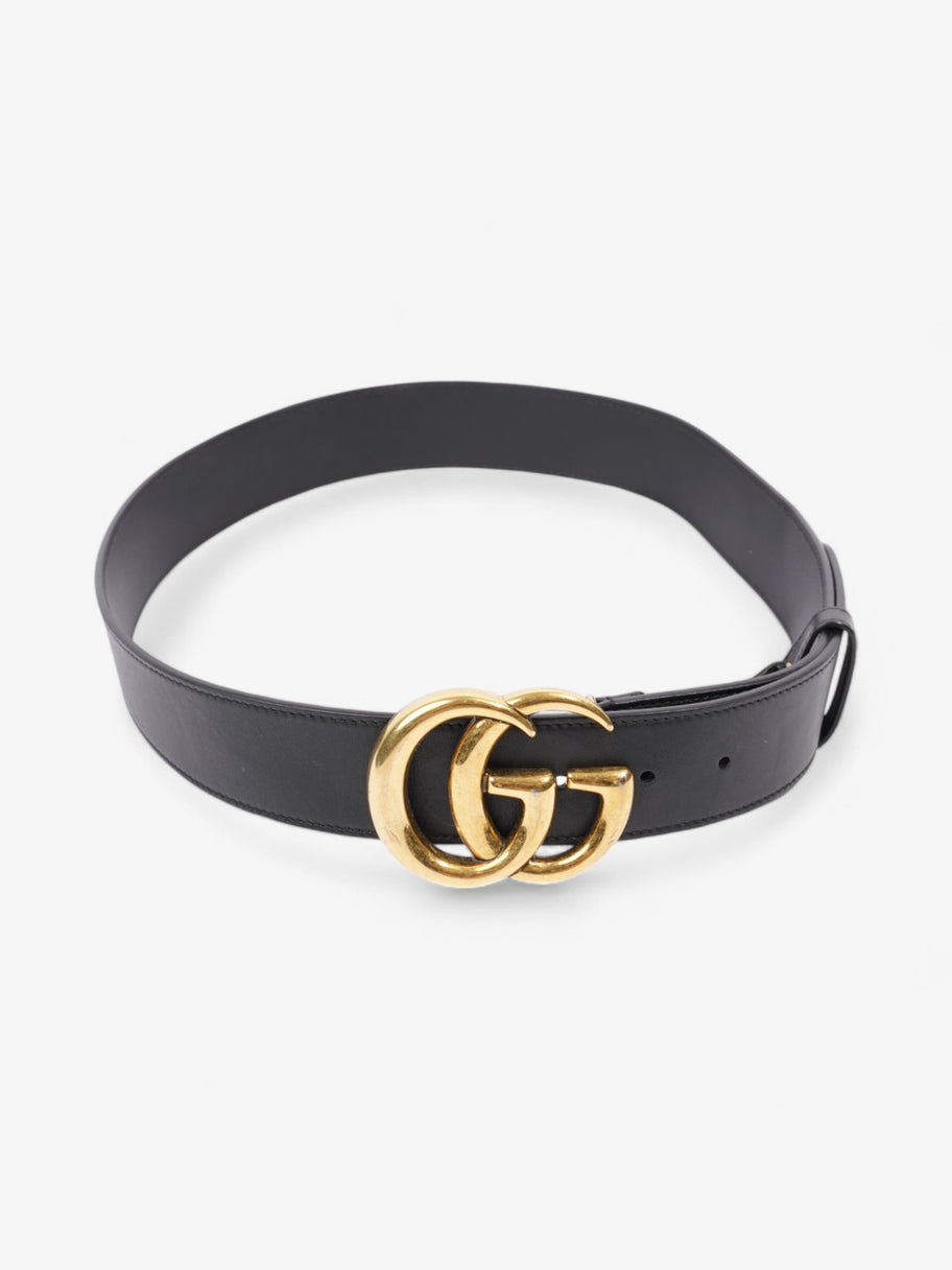 Gucci GG Marmont 2015 Re-Edition Wide Belt Black / Gold Leather 85cm / 34