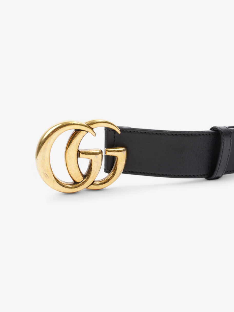 Gucci GG Marmont 2015 Re-Edition Wide Belt Black / Gold Leather 85cm / 34