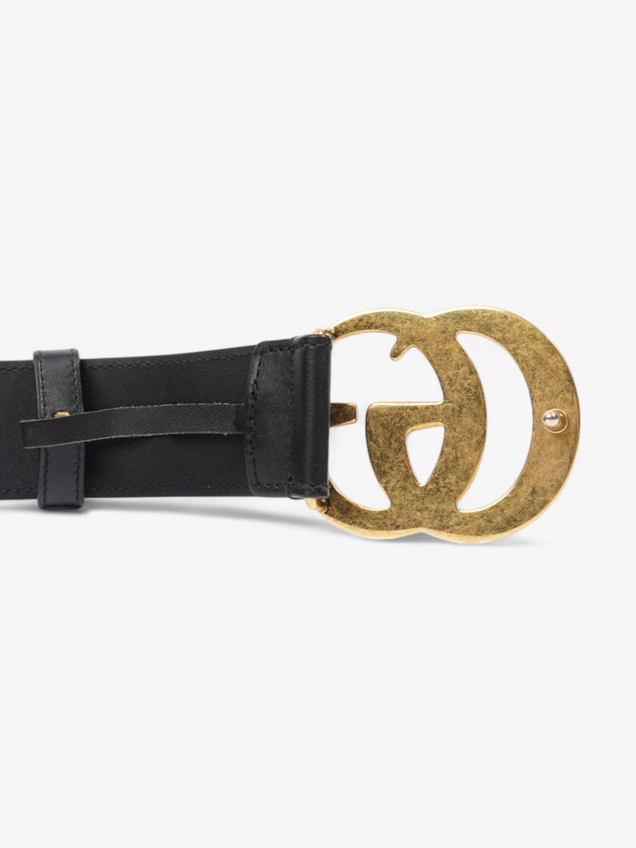 Gucci GG Marmont 2015 Re-Edition Wide Belt Black / Gold Leather 85cm / 34