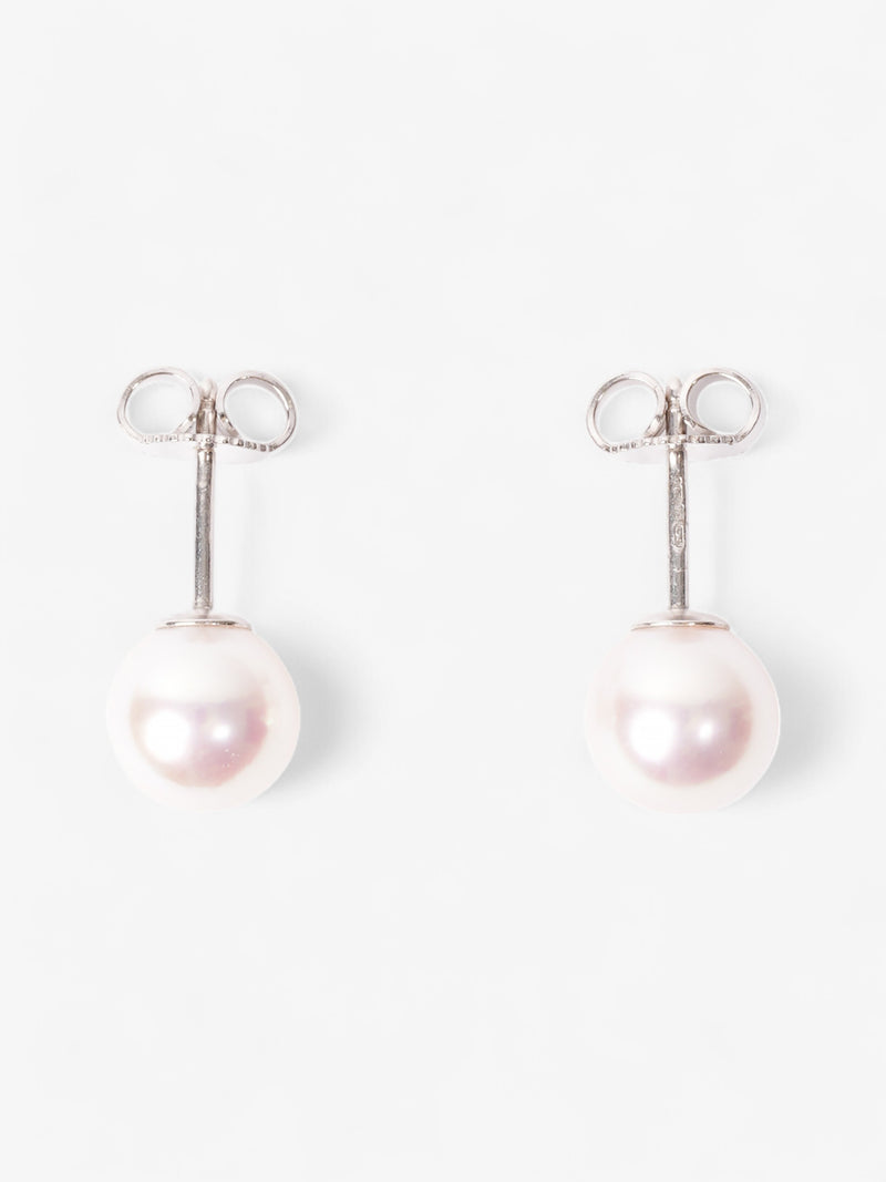  Tiffany and Co Ziegfeld Collection Pearl Earrings Silver Silver Sterling