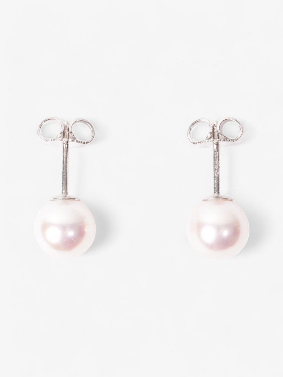 Tiffany and Co Ziegfeld Collection Pearl Earrings Silver Silver Sterling Image 1