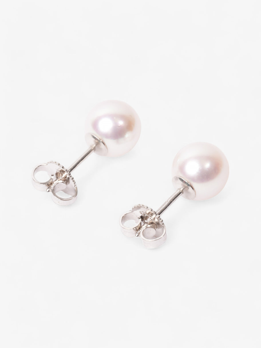 Tiffany and Co Ziegfeld Collection Pearl Earrings Silver Silver Sterling Image 2