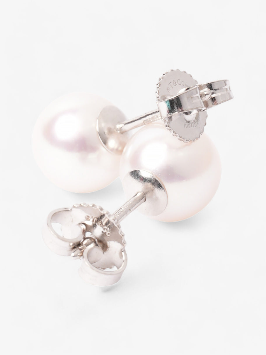 Tiffany and Co Ziegfeld Collection Pearl Earrings Silver Silver Sterling Image 3