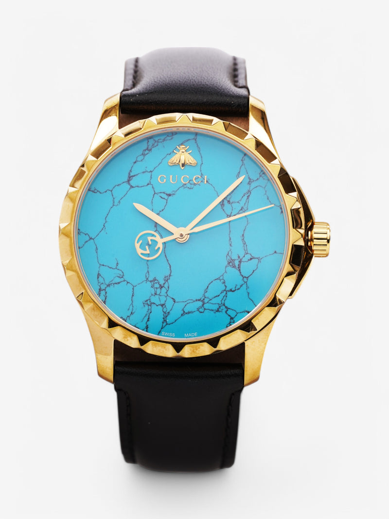  Gucci G-Timeless Watch Turquoise Stainless Steel 38mm