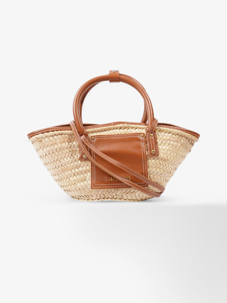 Jacquemus Le Petit Panier Soli Brown / Beige  Palm Leaves Image 1