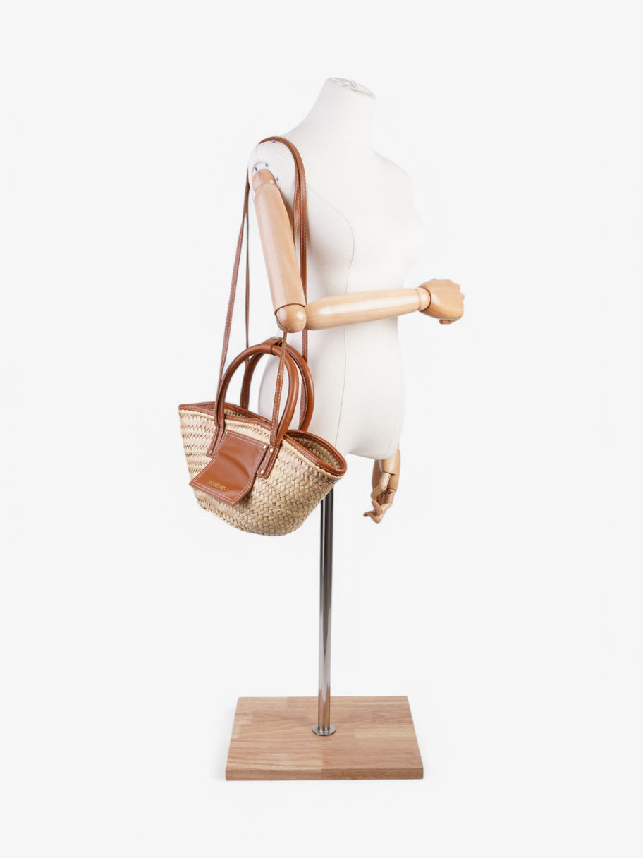 Jacquemus Le Petit Panier Soli Brown / Beige  Palm Leaves Image 2