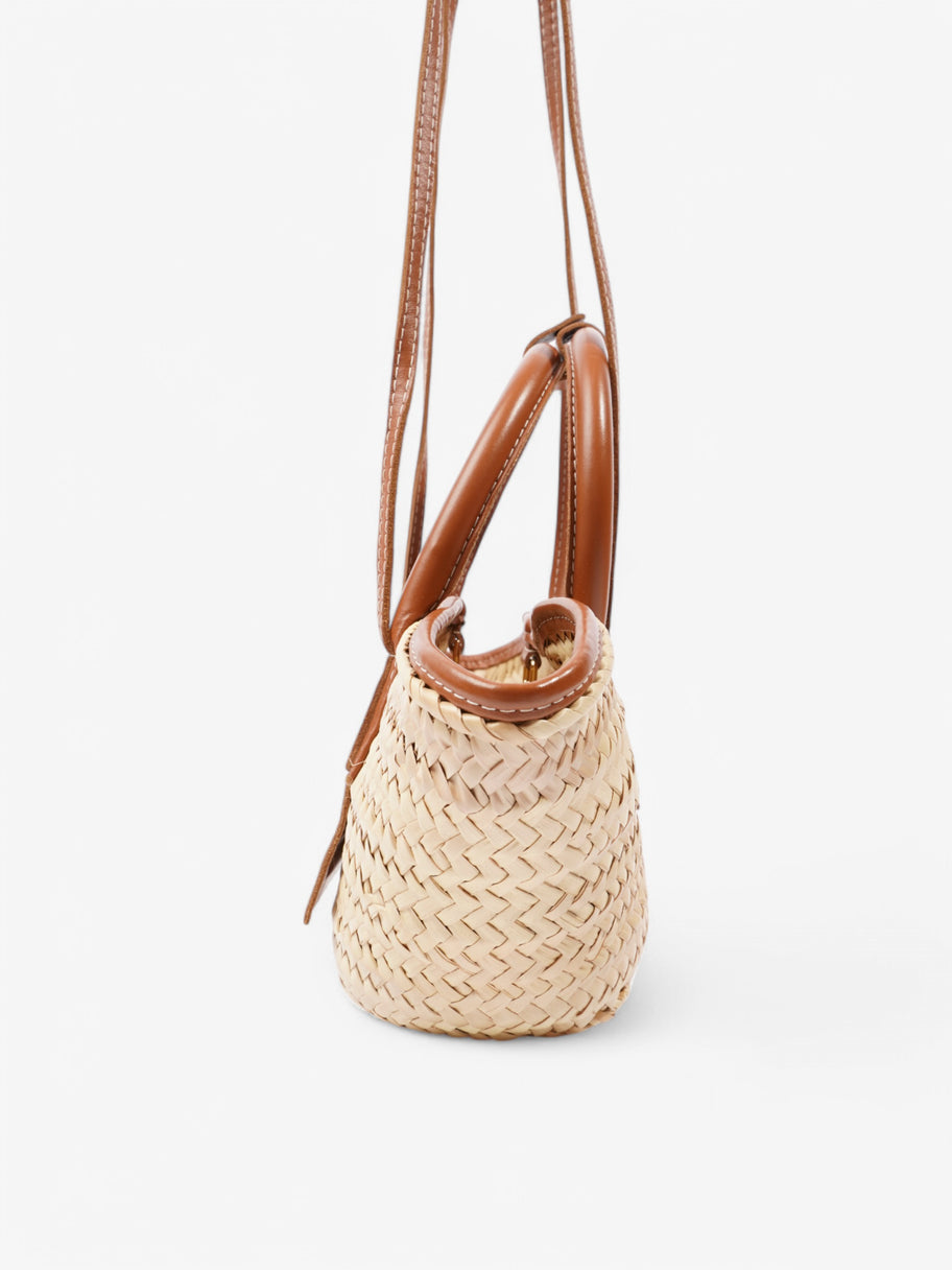 Jacquemus Le Petit Panier Soli Brown / Beige  Palm Leaves Image 3