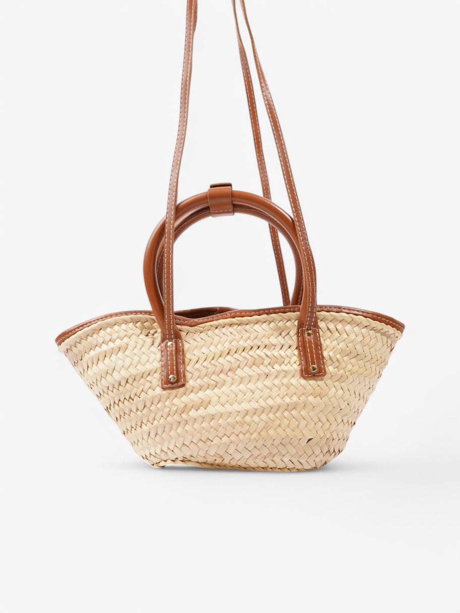 Jacquemus Le Petit Panier Soli Brown / Beige  Palm Leaves Image 4