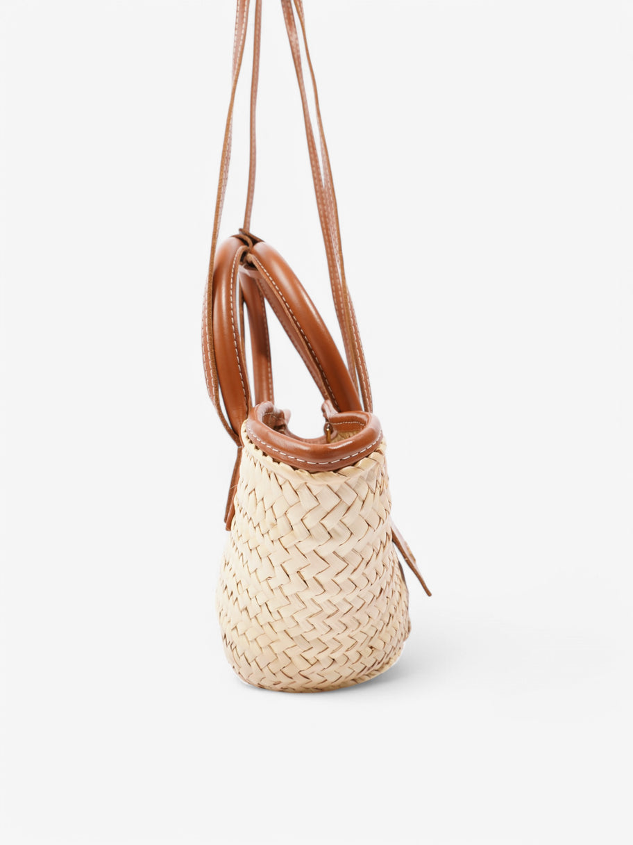 Jacquemus Le Petit Panier Soli Brown / Beige  Palm Leaves Image 5