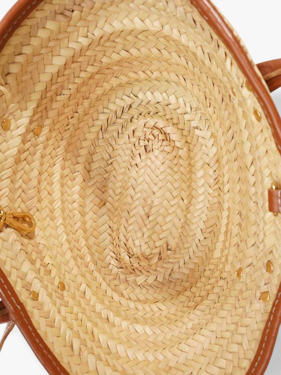 Jacquemus Le Petit Panier Soli Brown / Beige  Palm Leaves Image 8