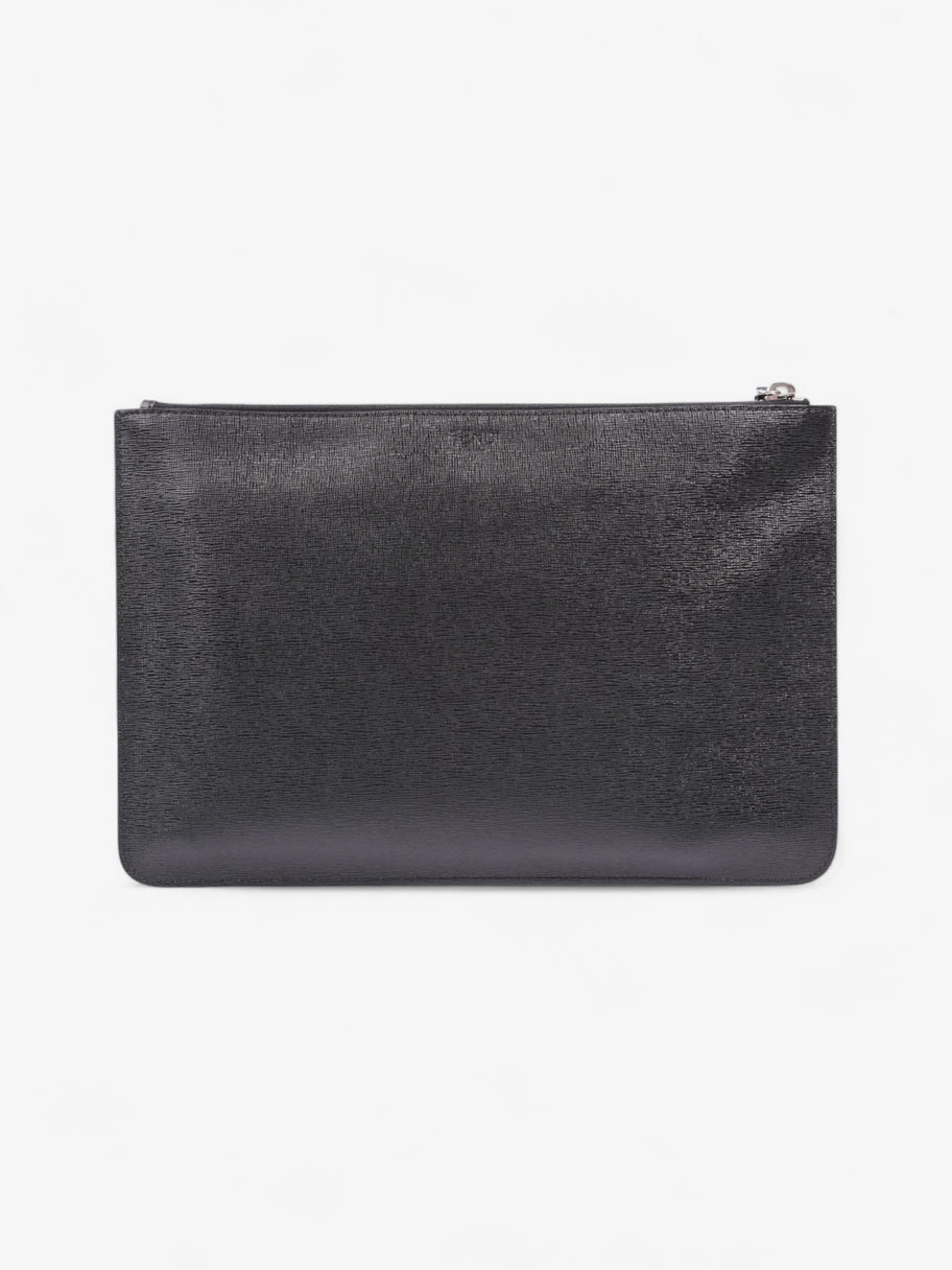 Fendi Monster Eyes Pouch Black / Yellow Leather Image 3