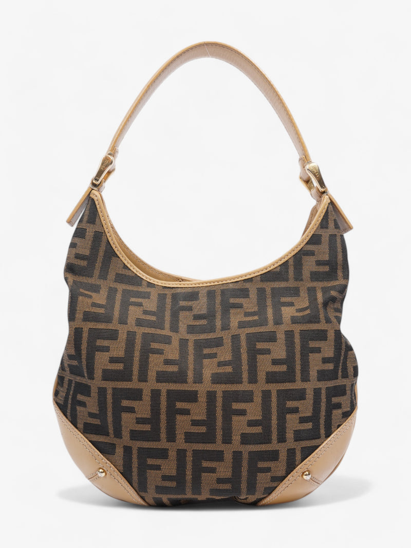  Fendi Zucca Hobo Tobacco / Brown / Beige Canvas Small