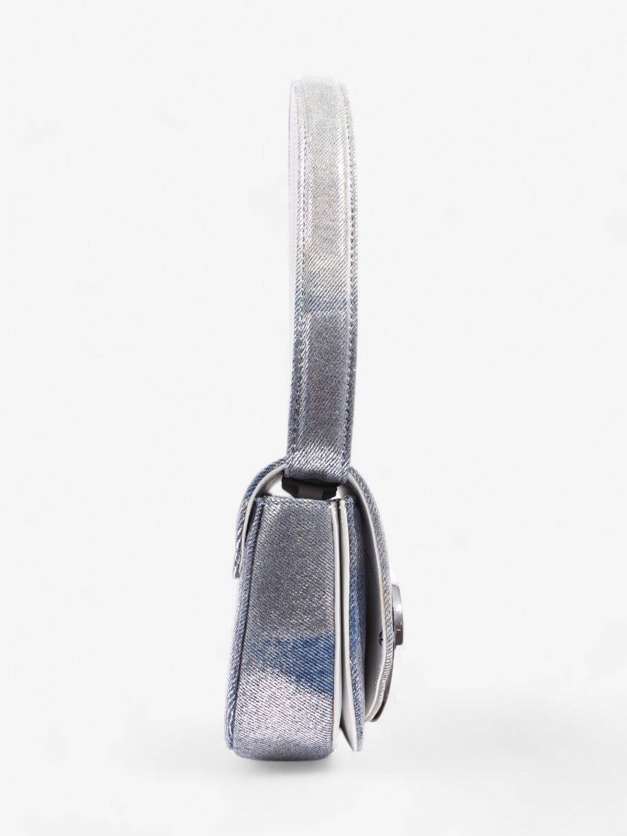 Diesel 1dr Shoulder Bag Silver / Blue Coated Denim Image 15