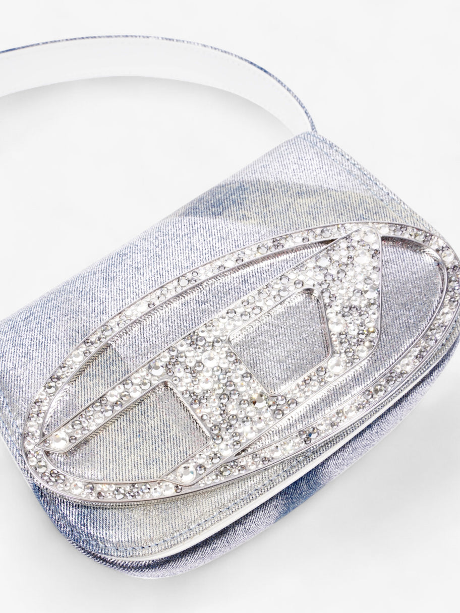 Diesel 1dr Shoulder Bag Silver / Blue Coated Denim Image 17