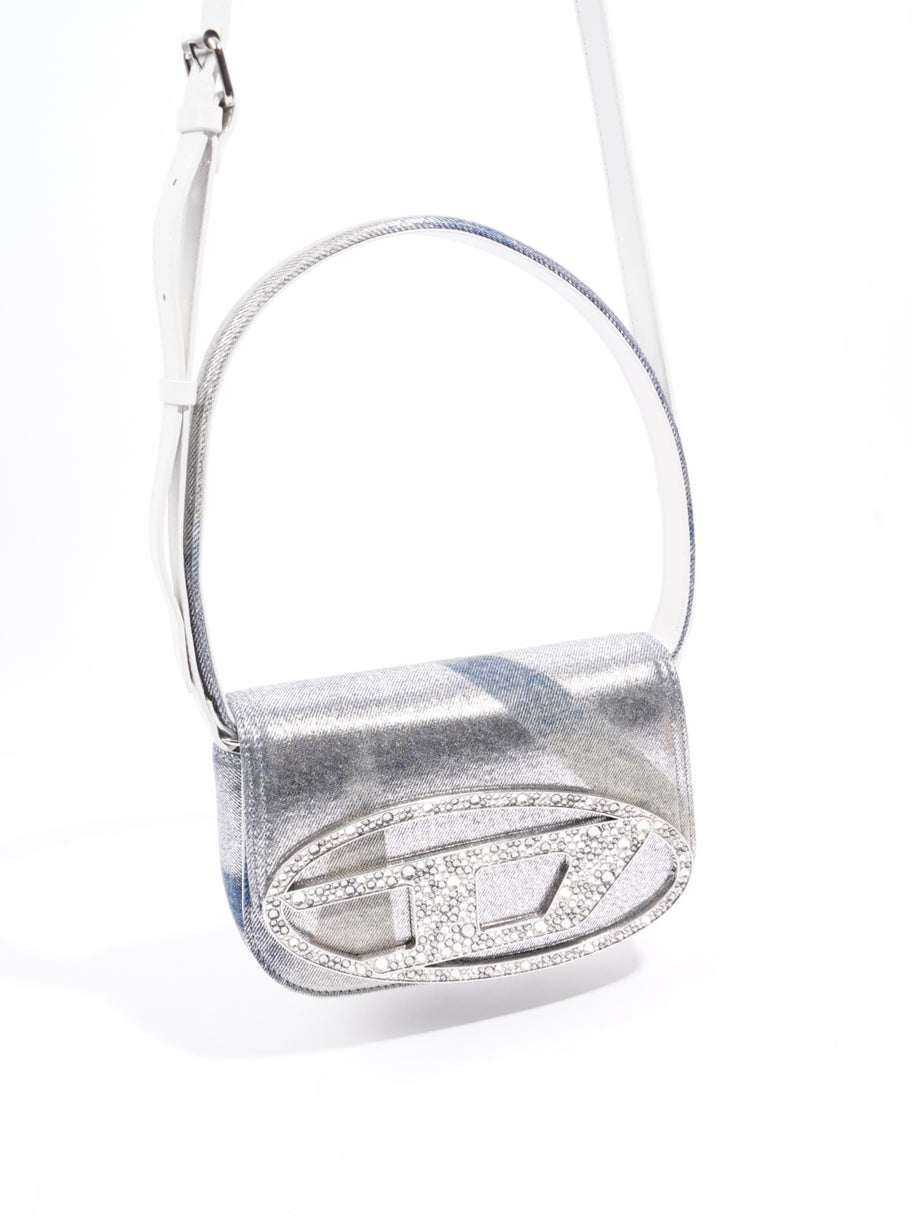 Diesel 1dr Shoulder Bag Silver / Blue Coated Denim Image 18