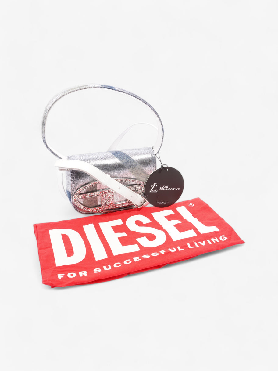 Diesel 1dr Shoulder Bag Silver / Blue Coated Denim Image 20