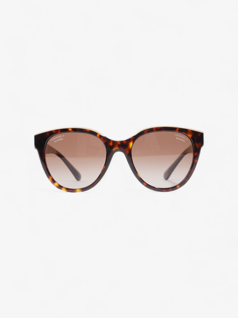  Chanel Wayfarer Frame Sunglasses Tortoise  / Beige Acetate 140mm