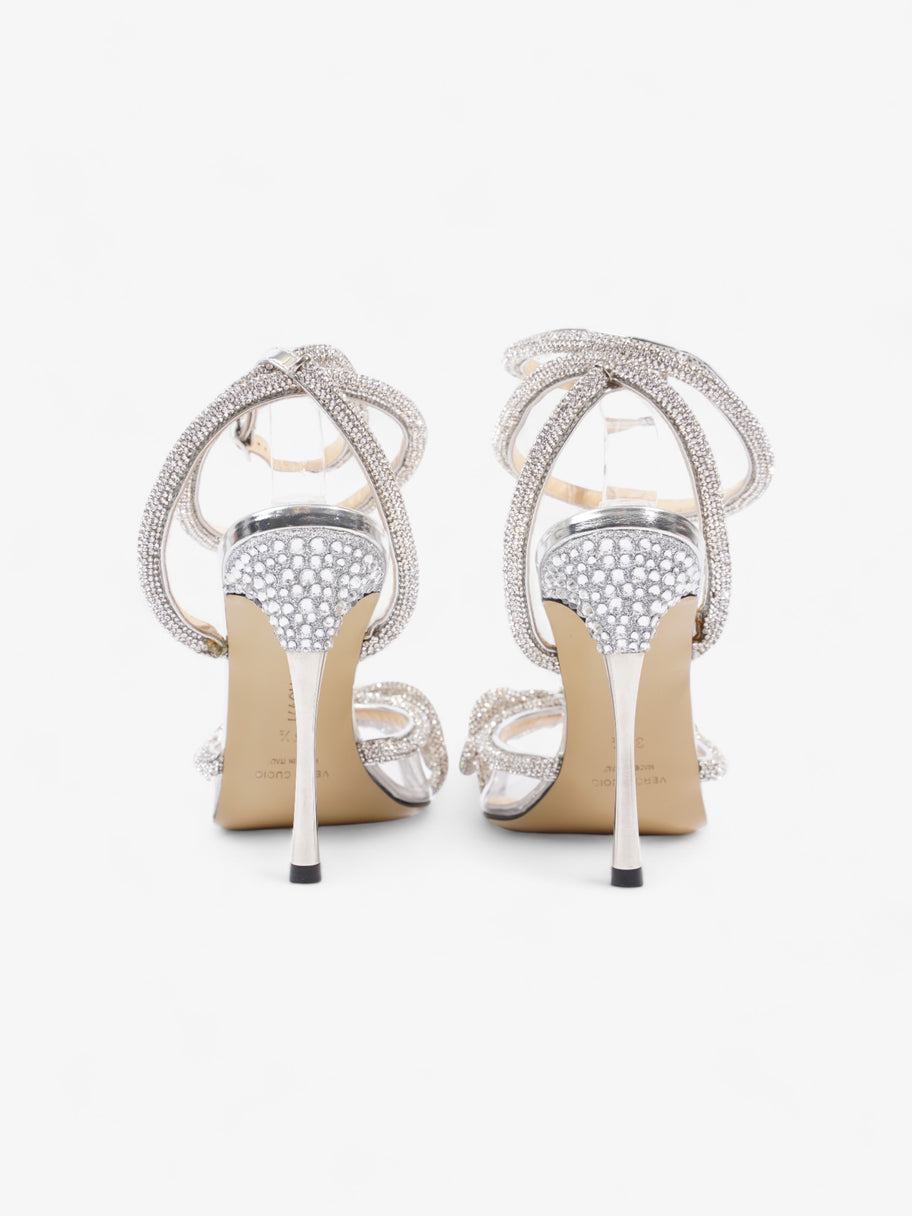 Mach & Mach Double Bow Heels  110 Silver Sequin EU 37.5 UK 4.5 Image 6