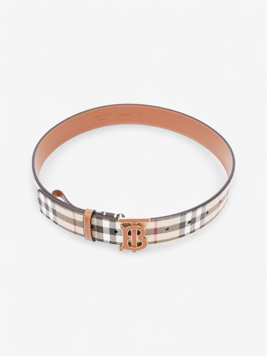 Burberry TB Belt Vintage Check / Briar Brown / Gold Canvas Small Image 2