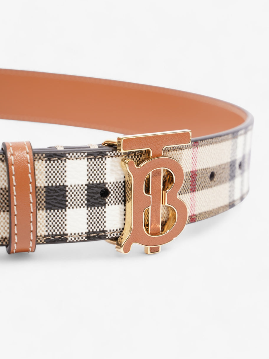 Burberry TB Belt Vintage Check / Briar Brown / Gold Canvas Small Image 3