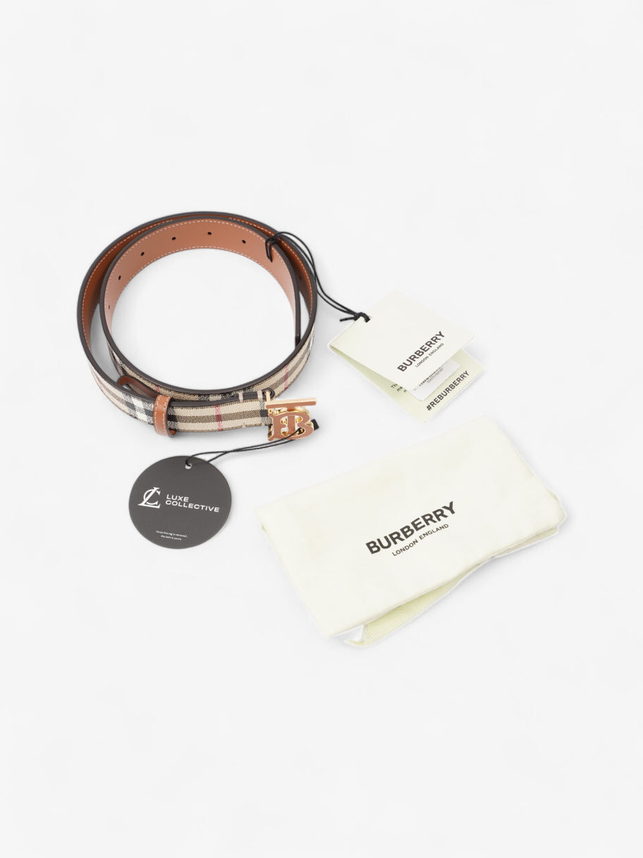 Burberry TB Belt Vintage Check / Briar Brown / Gold Canvas Small Image 6