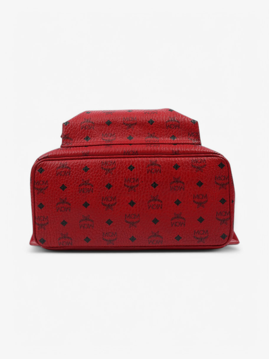 MCM Stark Visetos Monogram Stud Backpack Red / Black Leather Image 6