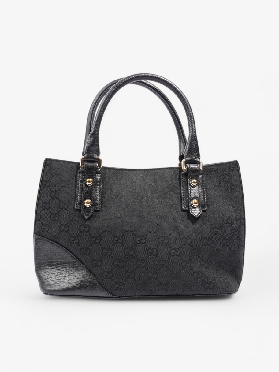 Gucci Sherry GG Horsebit Bag Black Canvas Image 4