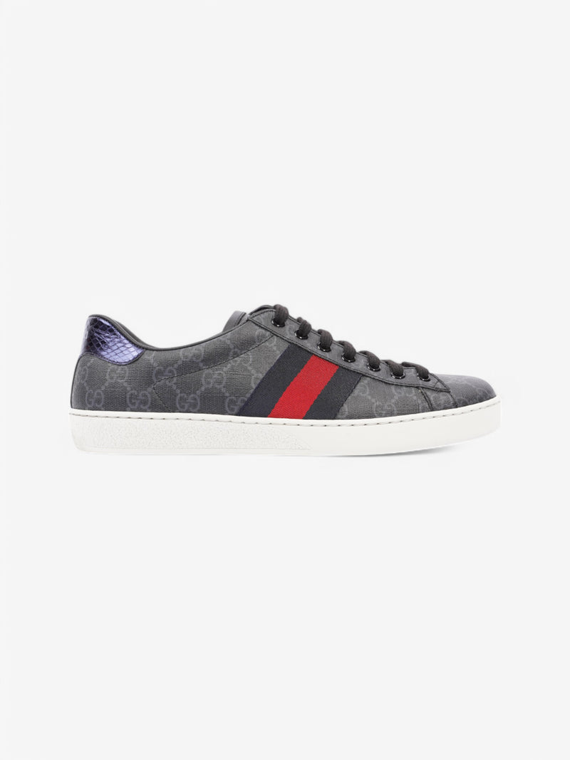  Gucci Ace Black Coated Canvas EU 42.5 UK 8.5