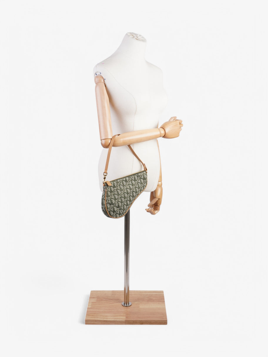 Christian Dior Saddle Pochette Green Canvas Mini Image 2