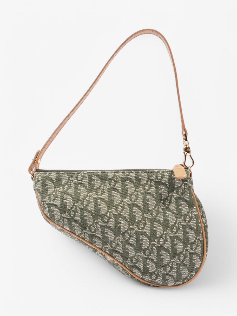 Christian Dior Saddle Pochette Green Canvas Mini Image 4