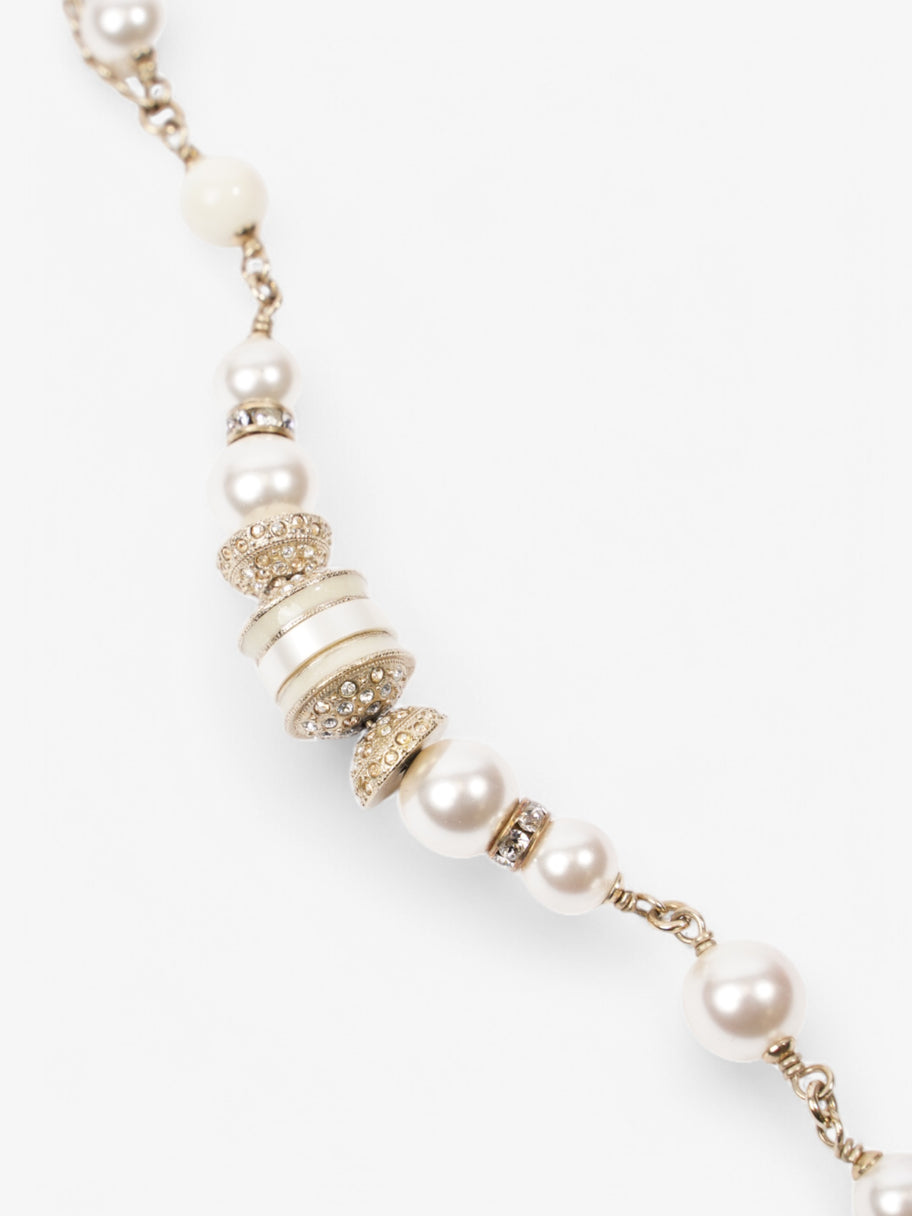 Chanel Pearl Necklace Silver Base Metal Image 2