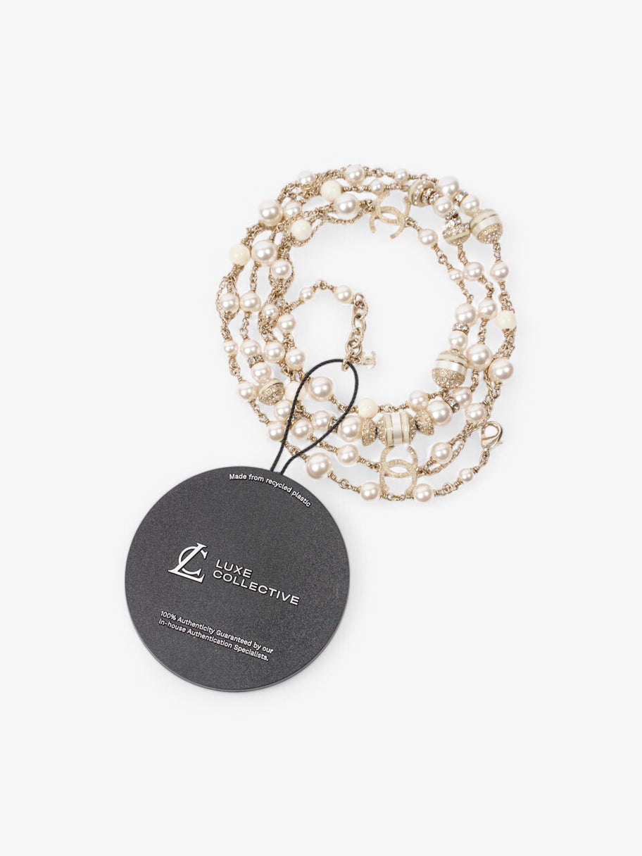 Chanel Pearl Necklace Silver Base Metal Image 7