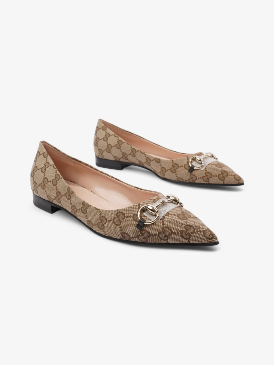 Gucci Horsebit Loafers Beige  / Brown Canvas EU 38.5 UK 5.5 Image 2