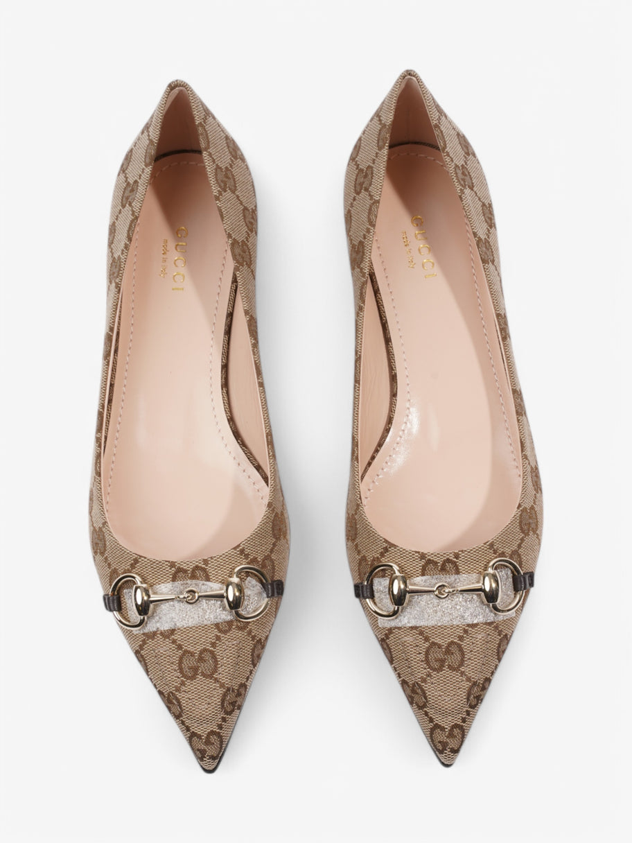 Gucci Horsebit Loafers Beige  / Brown Canvas EU 38.5 UK 5.5 Image 8