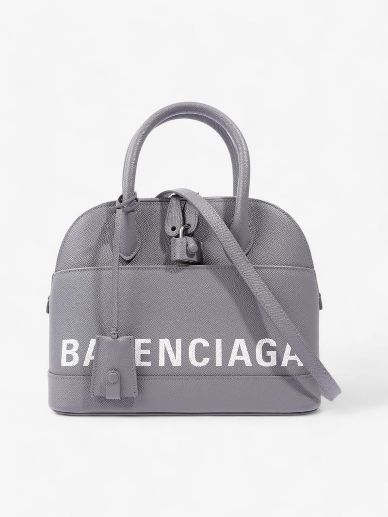  Balenciaga Ville Logo Grey / White Grained Leather Small