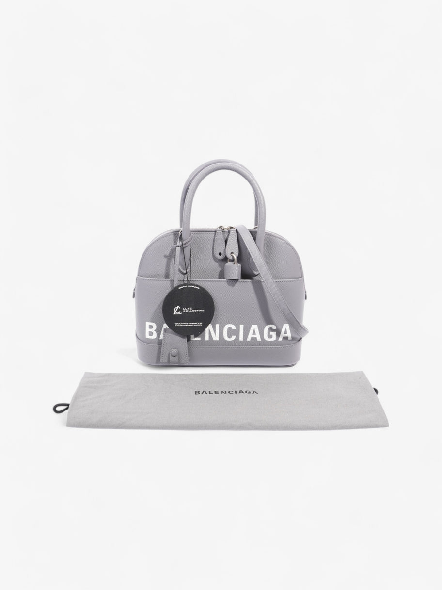 Balenciaga Ville Logo Grey / White Grained Leather Small Image 9