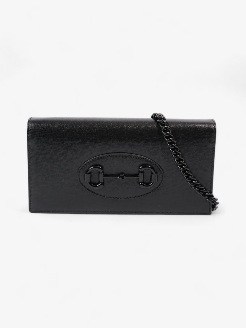  Gucci Horsebit 1955 Wallet on Chain Black Calfskin Leather