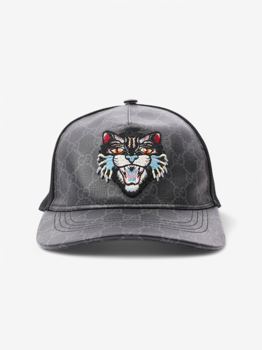 Gucci GG Tiger Cap Black / Grey Coated Canvas Image 1