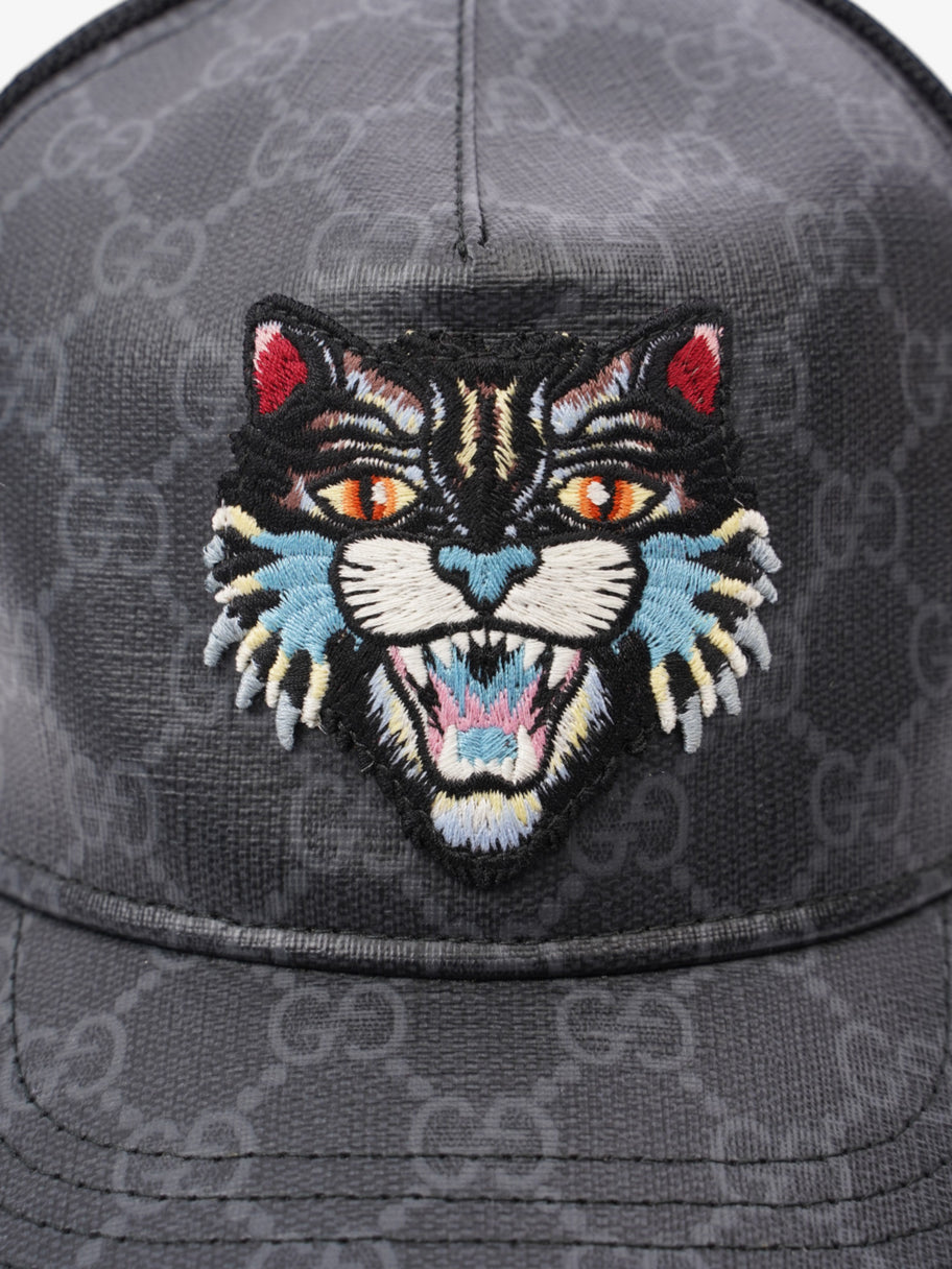 Gucci GG Tiger Cap Black / Grey Coated Canvas Image 2