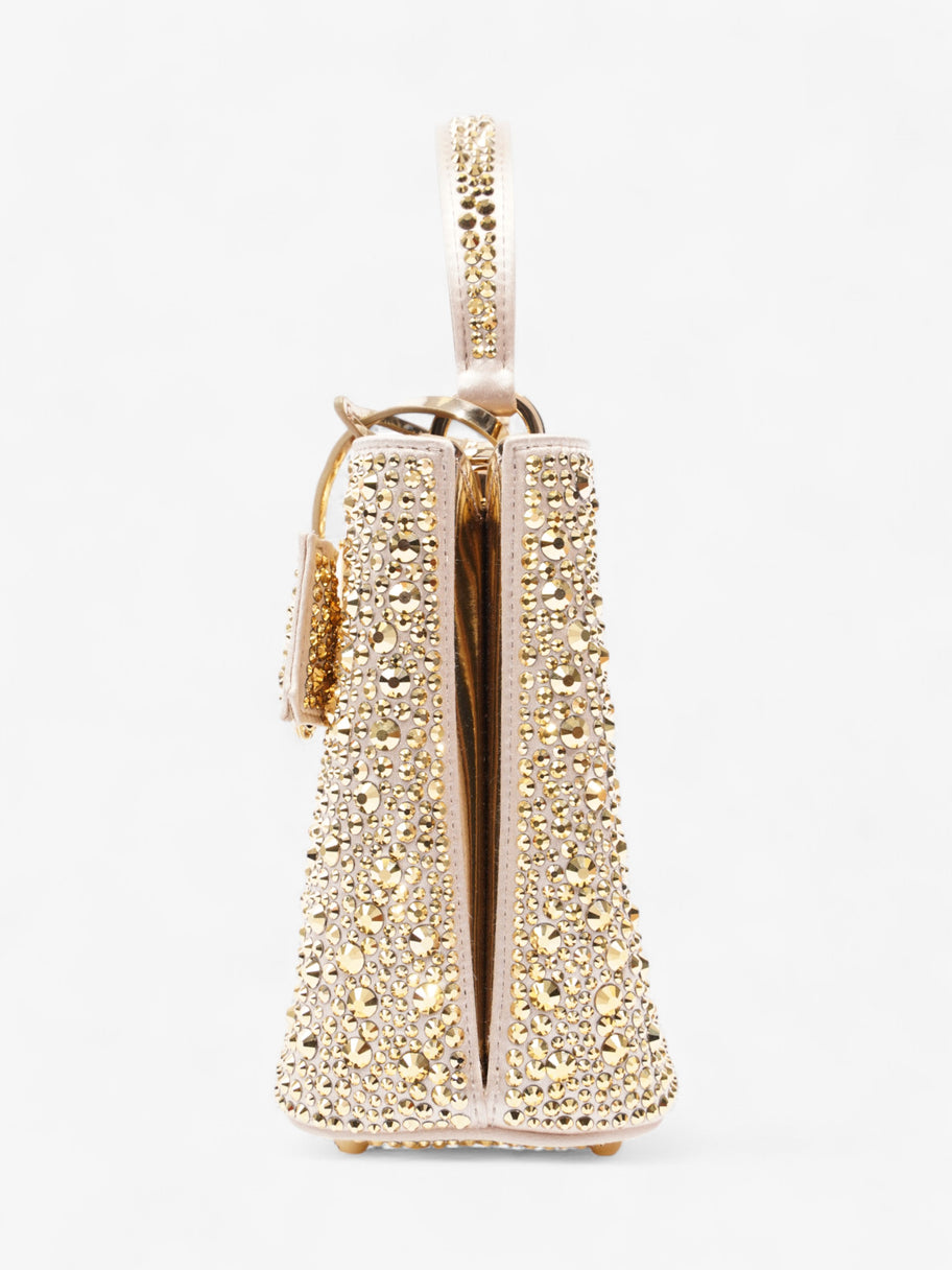 Prada Panier Satin Bag With Crystals Gold Embellished Leather Image 3
