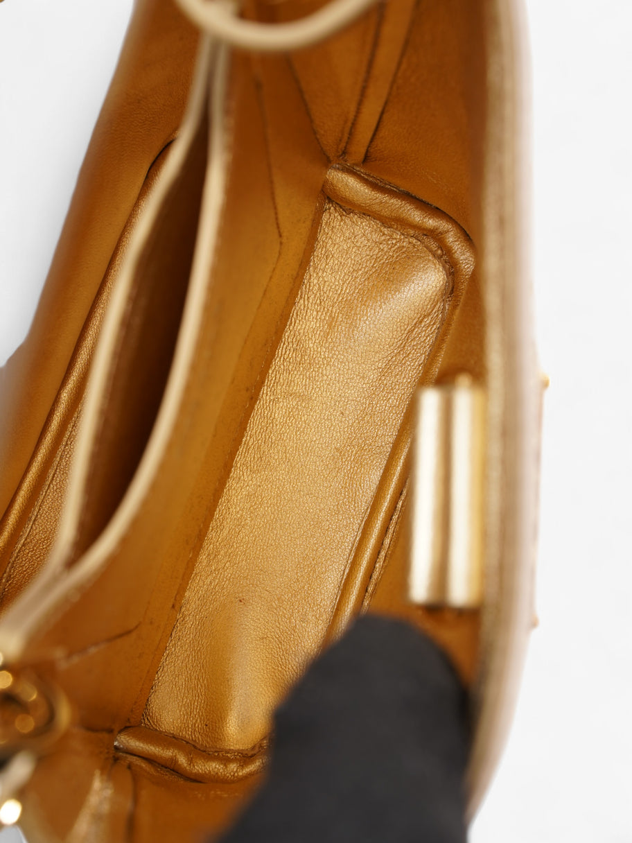 Prada Panier Satin Bag With Crystals Gold Embellished Leather Image 8