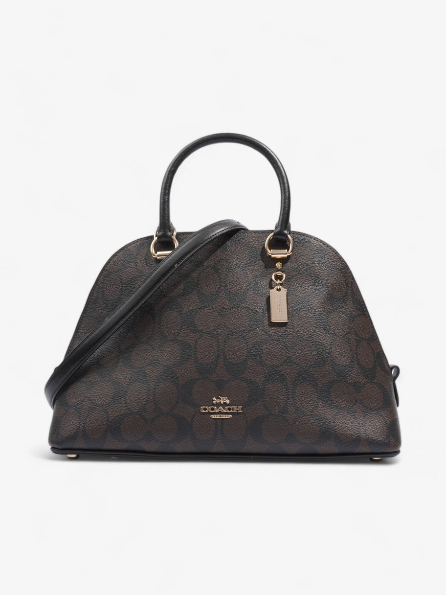 Coach Katy Dome Satchel Brown / Black Canvas Image 1