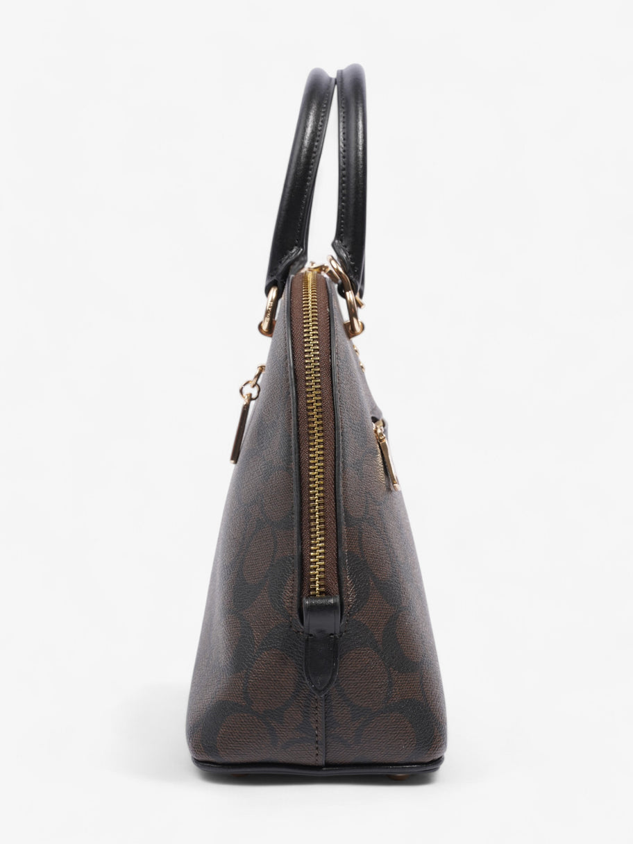 Coach Katy Dome Satchel Brown / Black Canvas Image 3